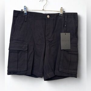 NWT The Kooples Men’s Black Denim Cargo Shorts - FR50|US 36 - $185 MSRP
